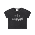 Womens Faith.Family.Loyalty Crop top