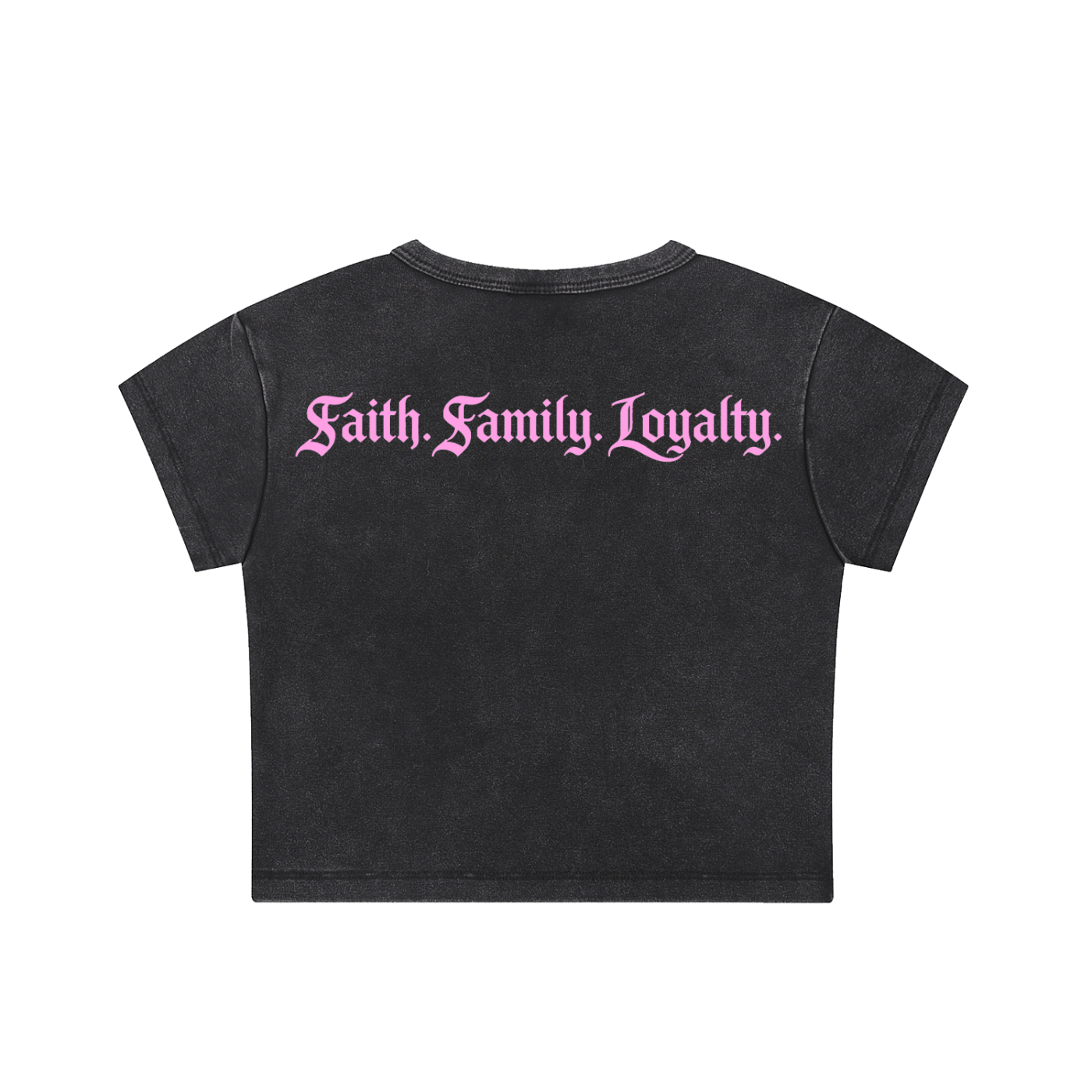 Womens Faith.Family.Loyalty Crop top