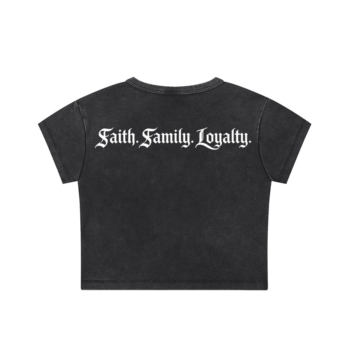 Womens Faith.Family.Loyalty Crop top