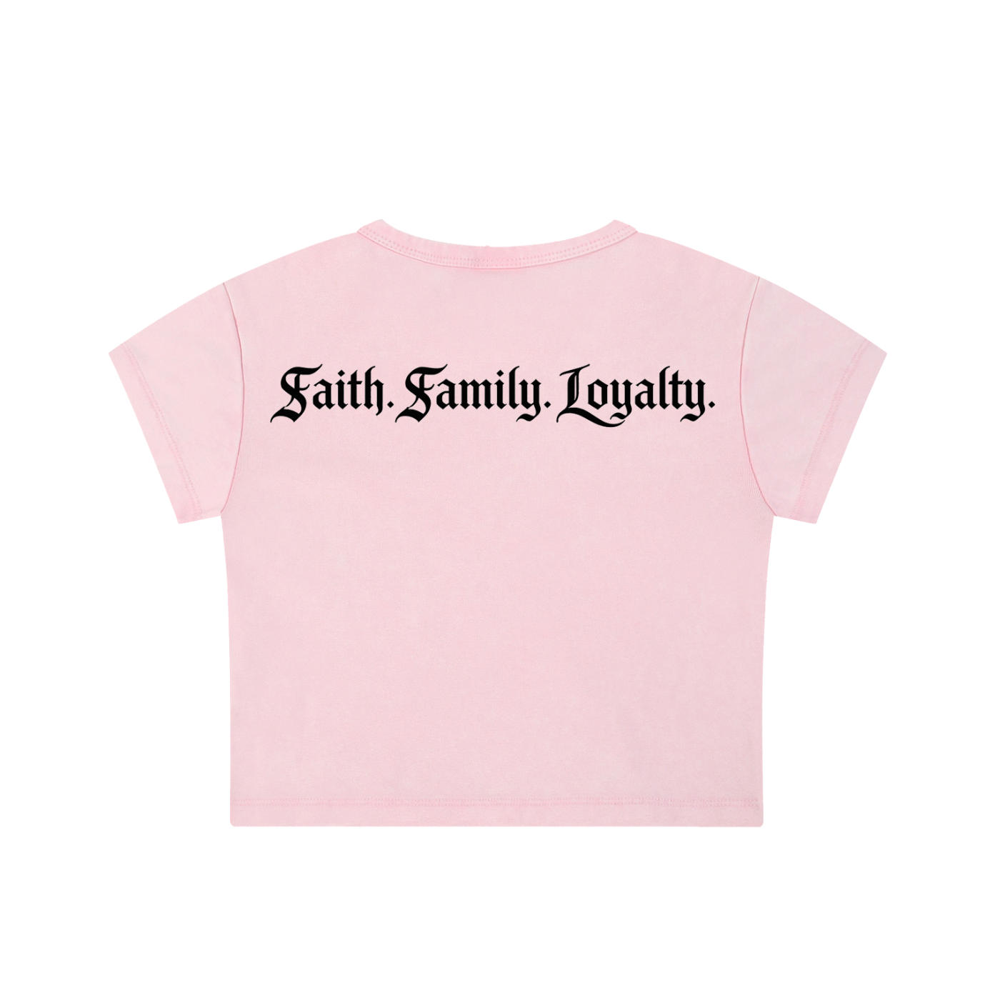 Womens Faith.Family.Loyalty. Crop top