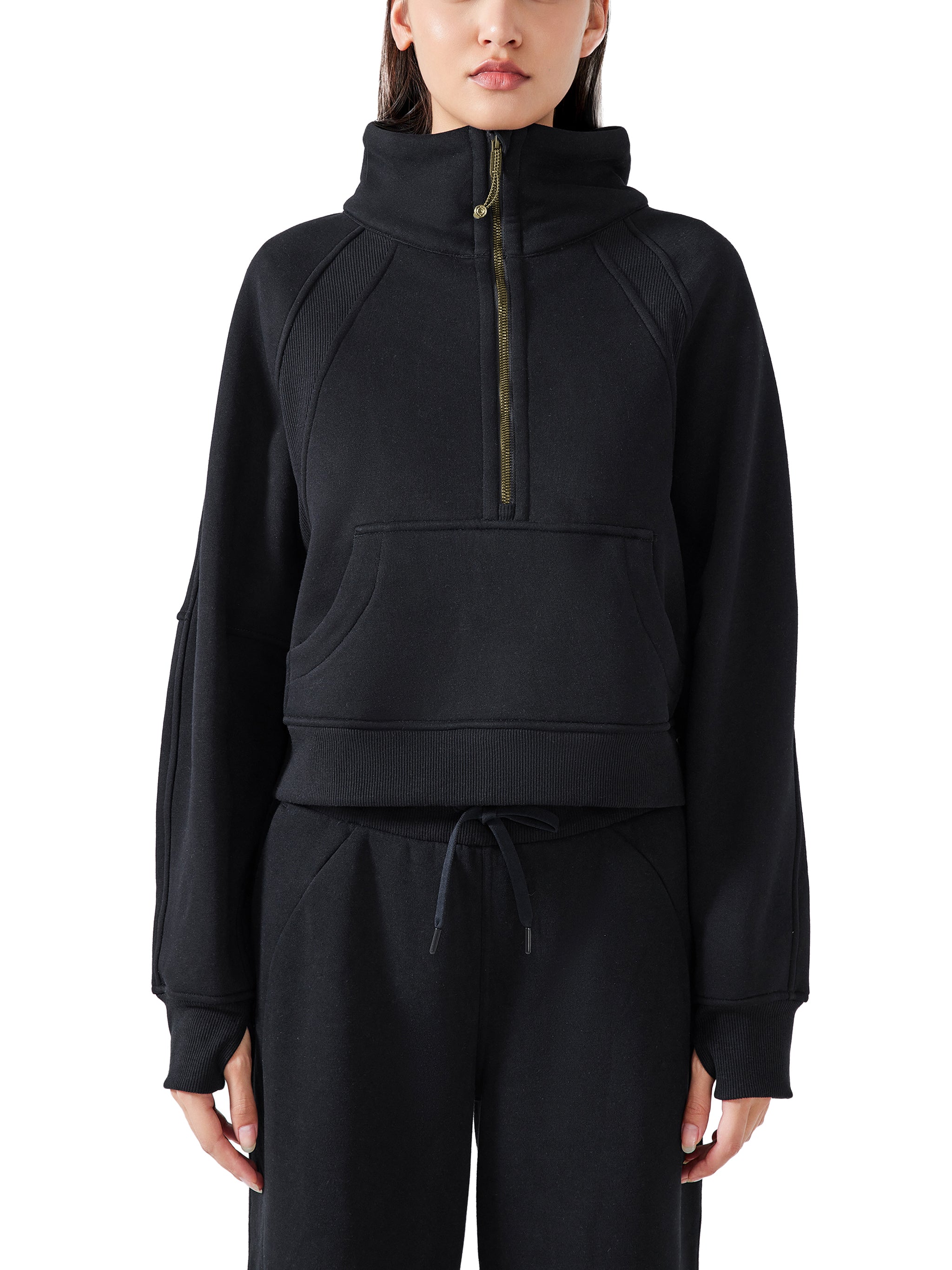 StayLoyal Womens Cropped Half-Zip Sweatshirt